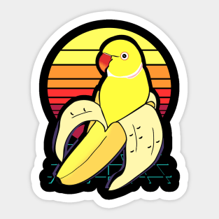 Aesthetic Vaporwave Banana Indian Ringneck Sticker